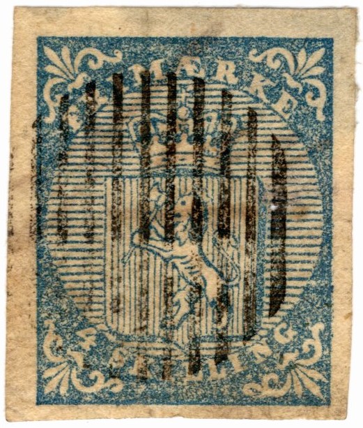 Norway NK 1 (Scott 1) with Bar Cancellation