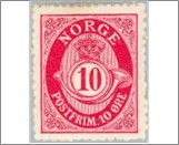 Used NK 100   Posthorn 10 Øre Carmine