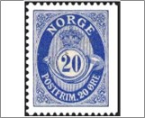Used NK 103   Posthorn 20 Øre Ultramarine