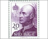 Used NK 1181   King Harald V 20 Krone Dark blue violet