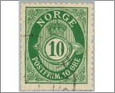 Mint NK 120 Posthorn (1920-1929) 10 Øre Yellow Green