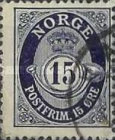 Used NK 121   Posthorn (1920-1929) 15 Øre Blackish Blue