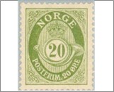 Used NK 122   Posthorn (1920-1929) 20 Øre Olive