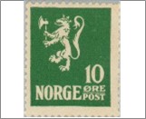 Mint NK 126 Lion I 1922-1924 10 Øre Bright green