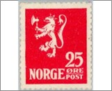 Mint NK 128 Lion I 1922-1924 25 Øre Bright red