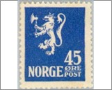 Mint NK 129 Lion I 1922-1924 45 Øre Ultramarine