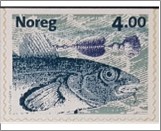 Used NK 1351   Atlantic cod (Gadus morhua) 4 Krone Grey green,Black blue