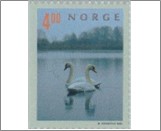 Used NK 1356   Swans on lake 4 Krone Multicolor