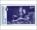 Used NK 1379   National Theater 4 Krone Turquoise blue,Black blue violet