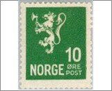 Mint NK 141 Lion II 1926-1934 10 Øre Green