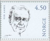 Used NK 1416   Per Aabel (1902-99) 4.5 Krone Multicolor