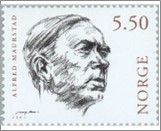 Used NK 1417   Alfred Maurstad (1896-1967) 5.5 Krone Multicolor