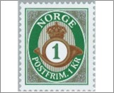 Used NK 1421   Posthorn Type I 1 Krone Multicolor