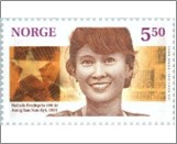 Used NK 1440   Aung San Suu Kyi (b. 1945) politician 5.5 Krone Multicolor