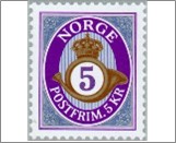 Used NK 1454   Posthorn 5 Krone Multicolor