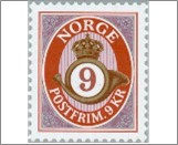 Used NK 1455   Posthorn 9 Krone Multicolor