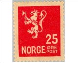 Used NK 146   Lion II 1926-1934 25 Øre Red