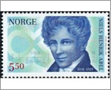 Used NK 1469   Niels Henrik Abel (1802-1829) mathematician 5.5 Krone Multicolor