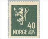 Mint NK 152 Lion II 1926-1934 40 Øre Greenish slate