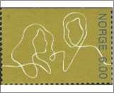 Used NK 1523   Woman Talking to a Man 6 Krone Multicolor