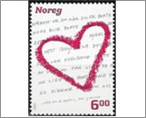 Used NK 1557   Heart and Poem 6 Krone Multicolor