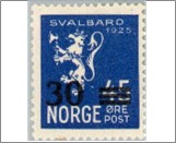 Mint NK 158 Lion - surcharged 30 Øre Dark ultramarine
