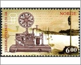Used NK 1585   Telegraph history 6 Krone Multicolor