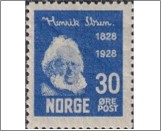 Mint NK 162 Henrik Ibsen 30 Øre Ultramarine