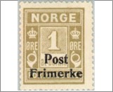 Mint NK 163 Postage due - surcharged 1 Øre Brown olive