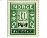 Mint NK 165 Postage due - surcharged 10 Øre Green