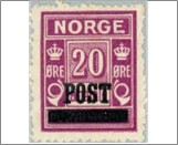 Mint NK 167 Postage due - surcharged 20 Øre Red violet