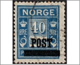 Mint NK 168 Postage due - surcharged 40 Øre Dull blue