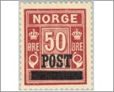 Mint NK 169 Postage due - surcharged 50 Øre Lilac brown