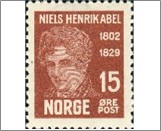 Mint NK 173 Death Centenary of N. H. Abel 15 Øre Red Brown
