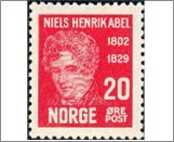 Mint NK 174 Death Centenary of N. H. Abel 20 Øre Pink