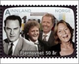 Used NK 1761   50 Years of Norwegian Television 8.5 Krone Multicolor