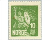 Used NK 177   Saint Olav 10 Øre Green
