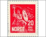 Used NK 179   Saint Olav 20 Øre Red