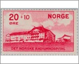 Used NK 184   Radium Hospital 20 Øre Carmine