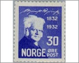 Used NK 188   Bjørnstjerne Bjørnson 30 Øre Ultramarine