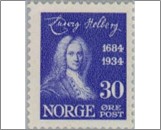 Used NK 192   Ludvig Holberg 30 Øre Ultramarine