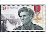 Used NK 1985   Centenary of birth of Gunnar Sønsteby, War Hero 24 Krone Multicolor