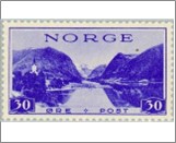 Used NK 219   Joelster in Sunnfjord 30 Øre Ultramarine