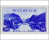 Used NK 222   Joelster in Sunnfjord 30 Øre Ultramarine