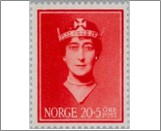 Used NK 227   Queen Maud 20 Øre Red