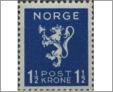 Mint NK 230 Lion type, Crown values 1.5 Krone Dark blue