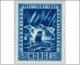 Mint NK 254 Hålogaland Exhibition 15 Øre Dark blue