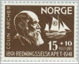 Mint NK 256 Colin Archer 15 Øre Dark olive brown