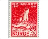 Mint NK 257 National Lifeboat Institution 20 Øre Dark red
