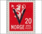 Mint NK 282 V- Overprint (no wmk) 20 Øre Dark red